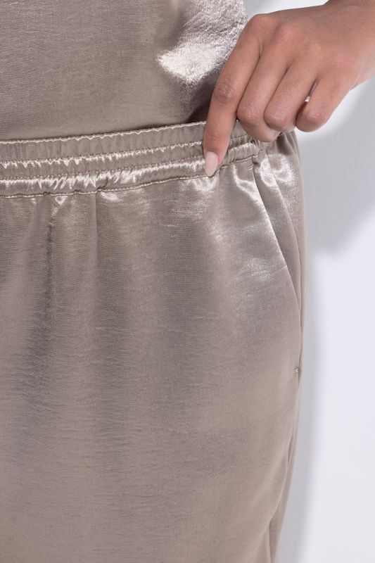 Metallic Satin Elastic Waist Pants