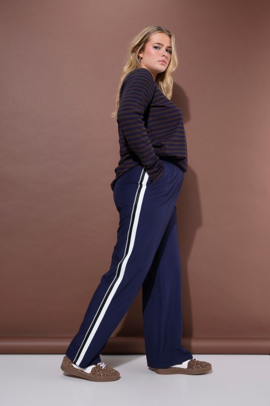 Side Stripe Elastic Waist Pants