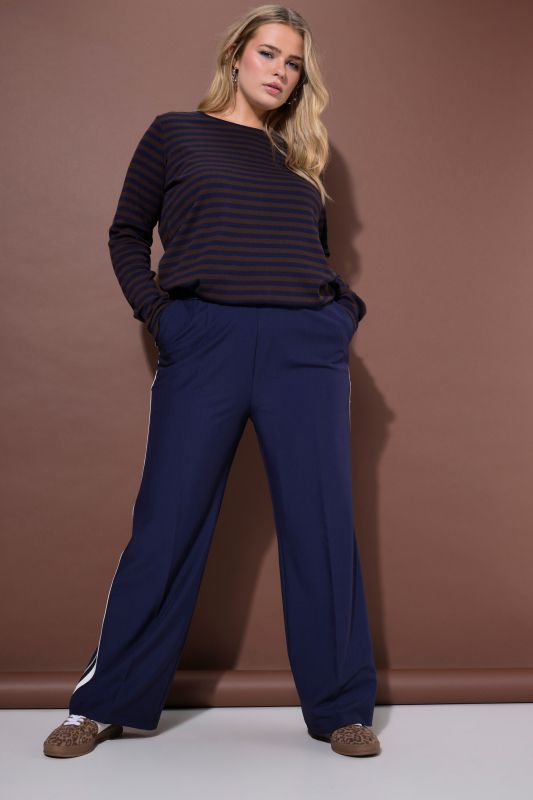 Side Stripe Elastic Waist Pants