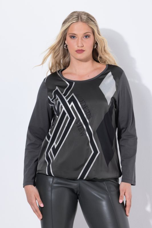 Diamond Graphic Mixed Material Tee