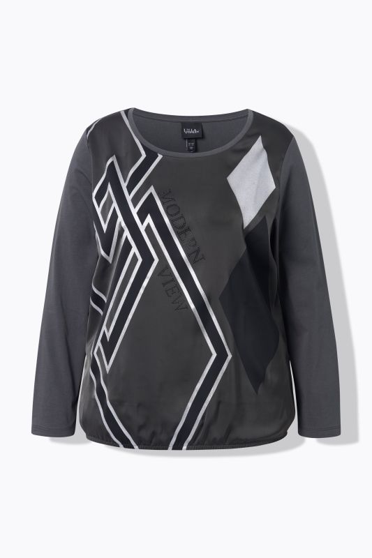 Diamond Graphic Mixed Material Tee