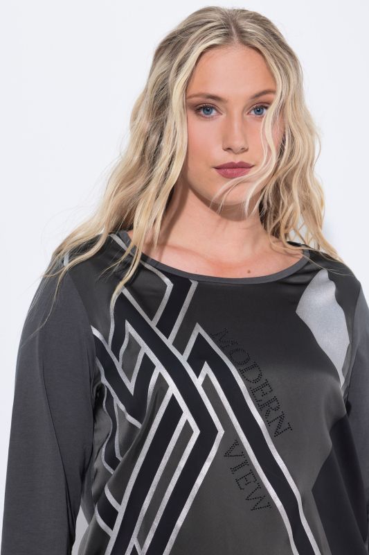 Diamond Graphic Mixed Material Tee