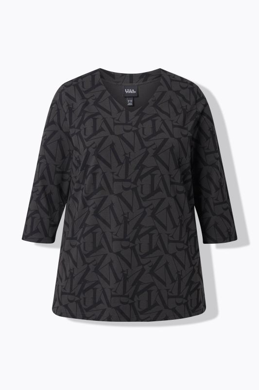 Letter Print 3/4 Sleeve Tee