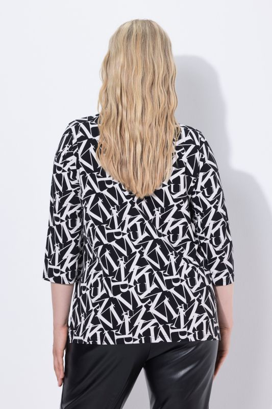 Letter Print 3/4 Sleeve Tee