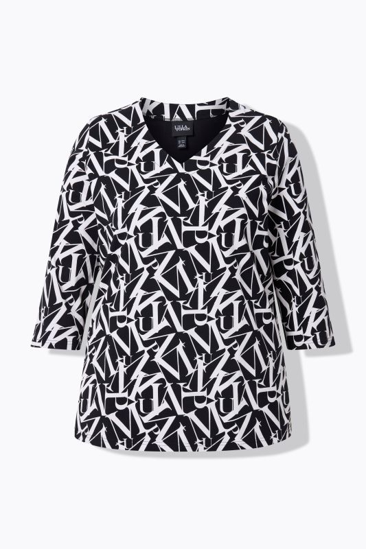 Letter Print 3/4 Sleeve Tee