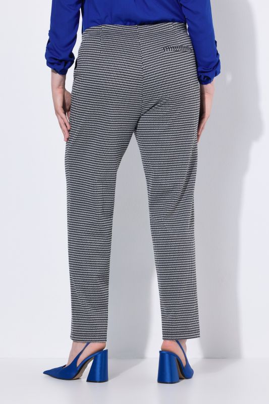 Textured Houndstooth Elastic Waist Pants