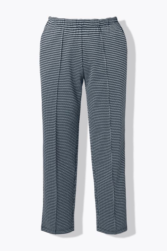 Textured Houndstooth Elastic Waist Pants