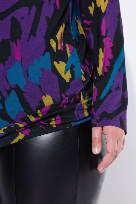 Abstract Floral Notch Neck Tee