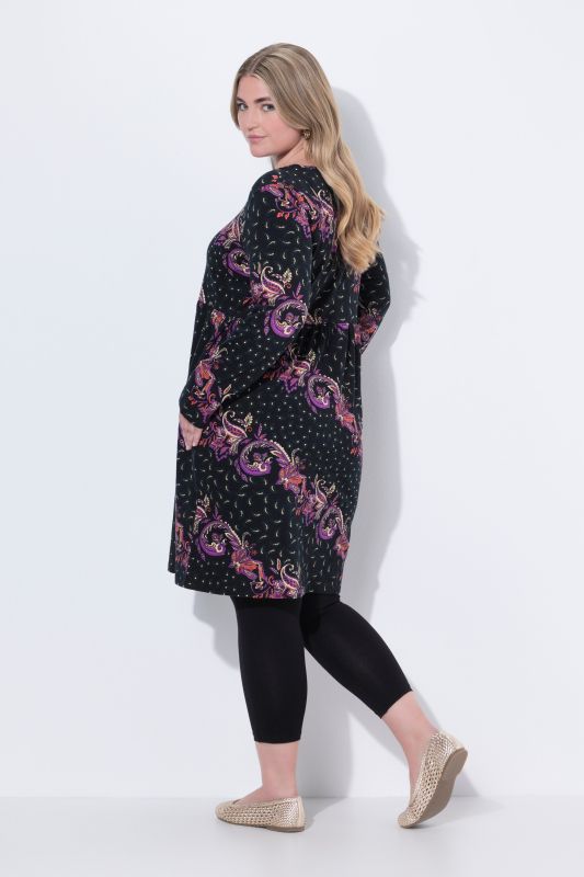 Paisley Swirl Empire Knit A-Line Pocket Dress