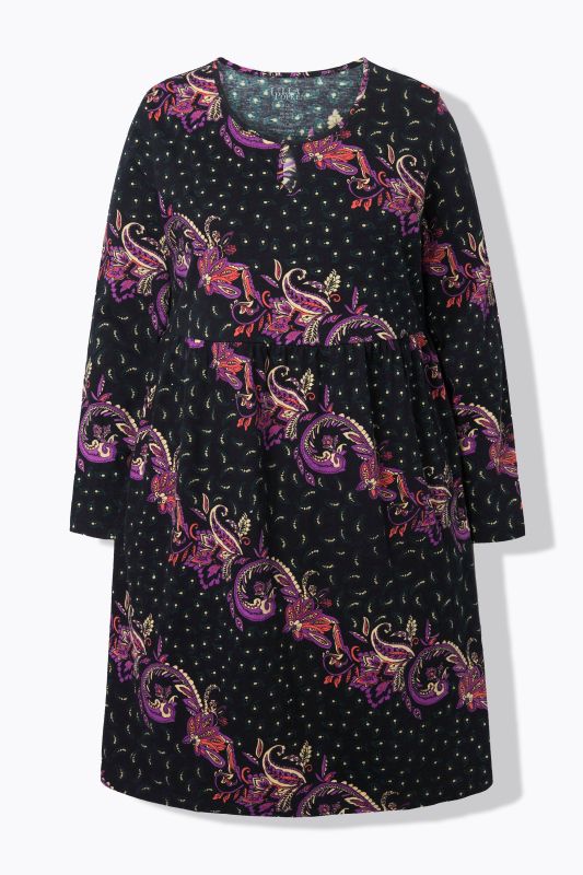 Paisley Swirl Empire Knit A-Line Pocket Dress