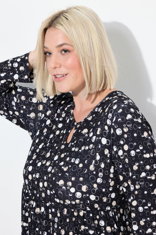 Matte Jersey Bubble Print A-Line Pocket Dress