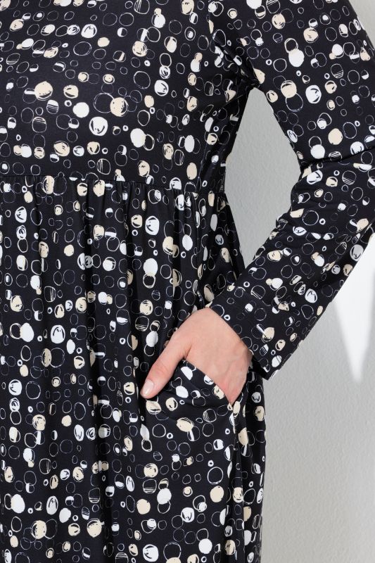 Matte Jersey Bubble Print A-Line Pocket Dress