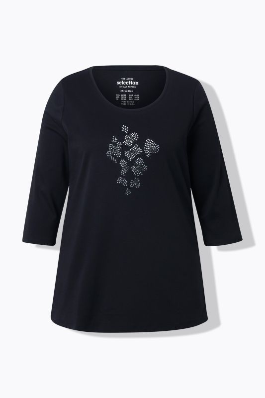 Rhinestone Detail Pima Cotton Tee