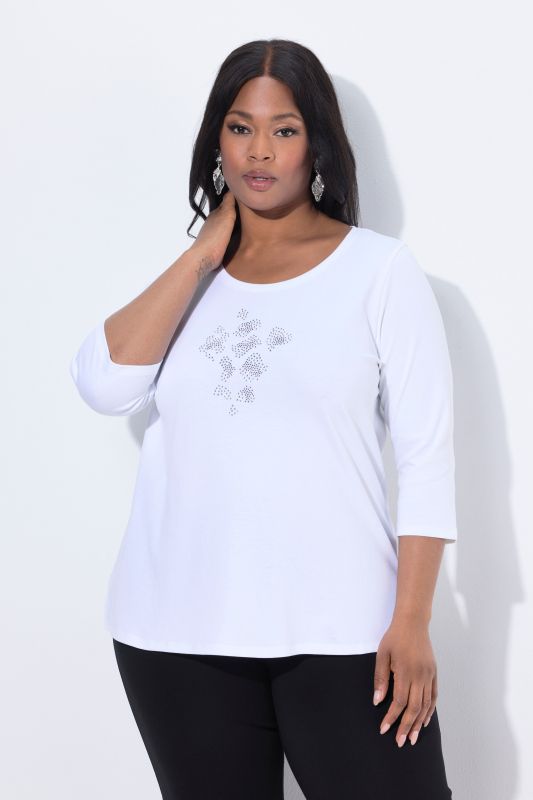 Rhinestone Detail Pima Cotton Tee