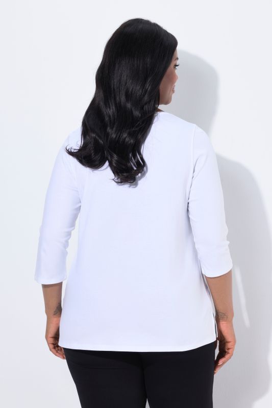 Rhinestone Detail Pima Cotton Tee