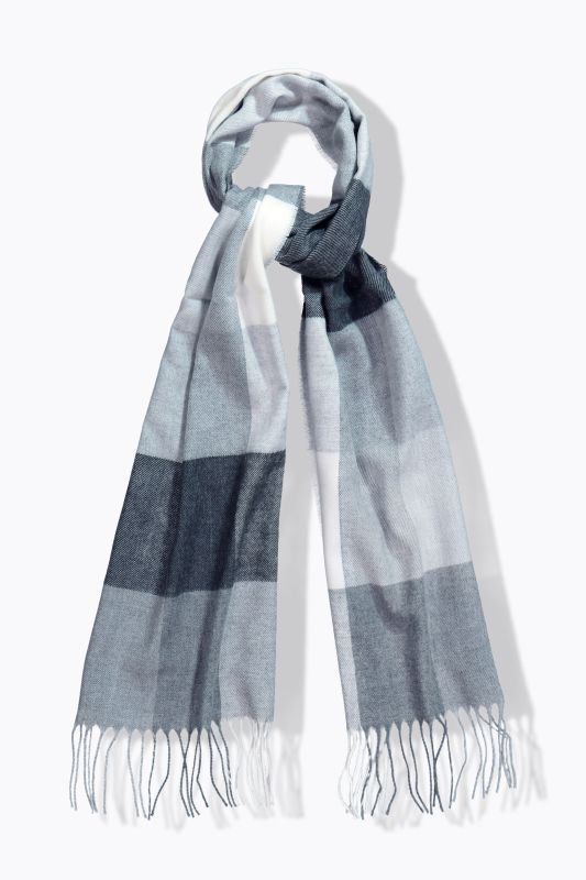 Checked Fringed Hem Scarf