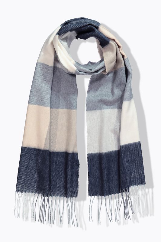 Checked Fringed Hem Scarf