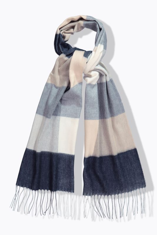 Checked Fringed Hem Scarf