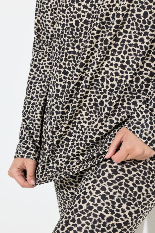 Leopard Print Long Sleeve Ski Tee