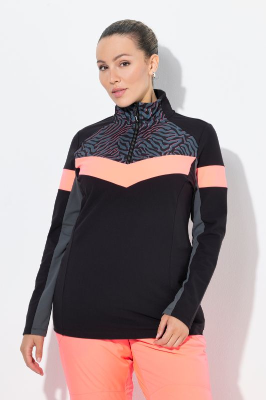 Neon Ripple Long Sleeve Thermal Troyer Collar Tee