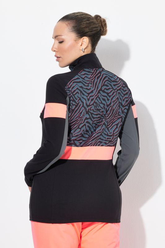 Neon Ripple Long Sleeve Thermal Troyer Collar Tee