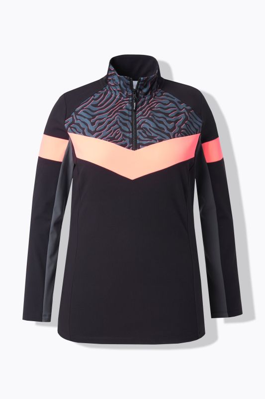 Neon Ripple Long Sleeve Thermal Troyer Collar Tee