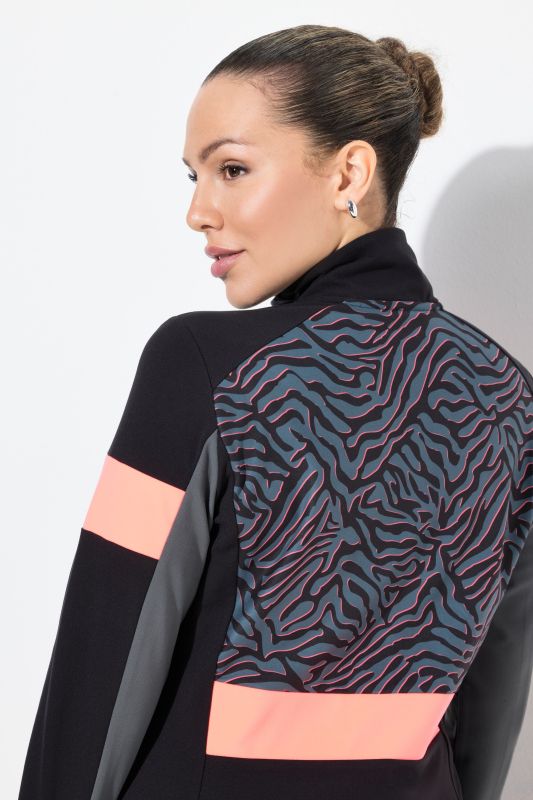 Neon Ripple Long Sleeve Thermal Troyer Collar Tee