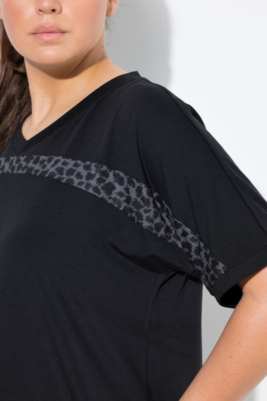 Quick Drying Short Sleeve Leopard Stripe Tee