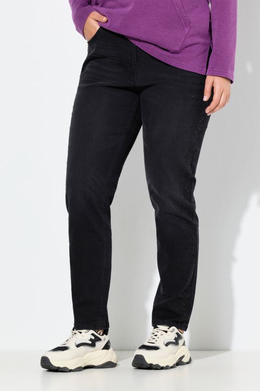 Rhinestone Detail Stretch Fit Jeans