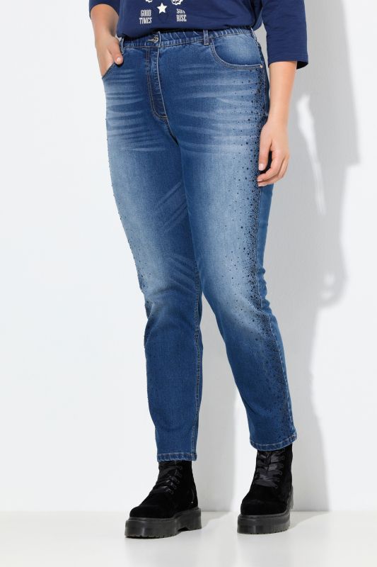 Rhinestone Detail Stretch Fit Jeans