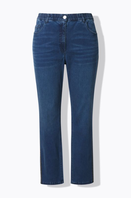 Rhinestone Seam Stretch Fit Jeans