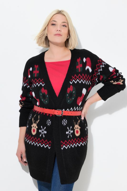 Жилетка плетена с коледен акцент
