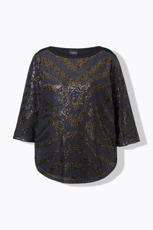 Блуза с мрежа и пайети