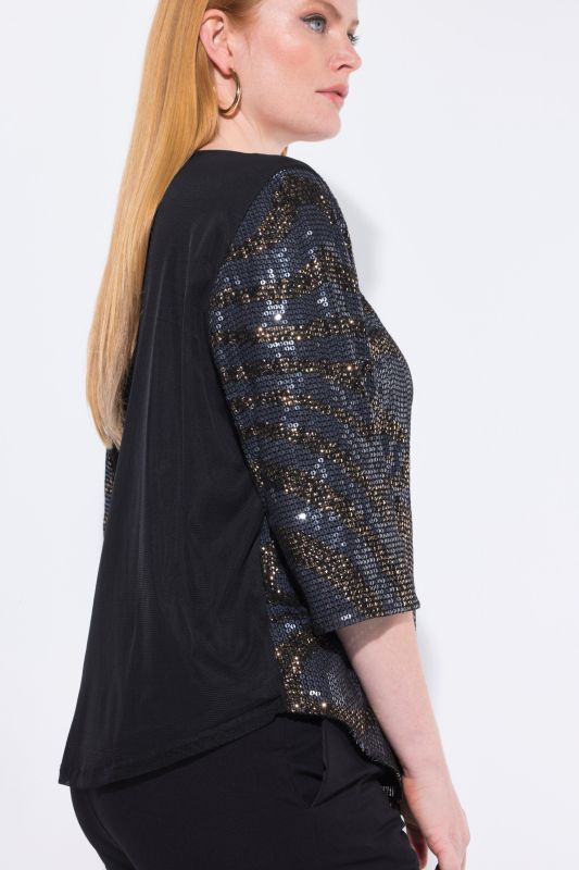 Блуза с мрежа и пайети