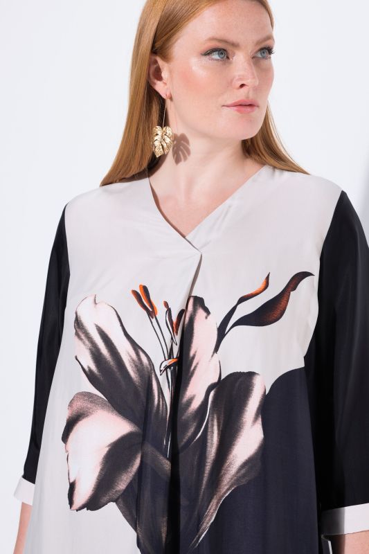 Туника с принт на лилии