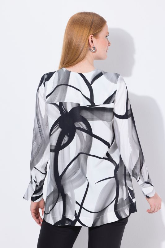 Блуза със завъртян принт