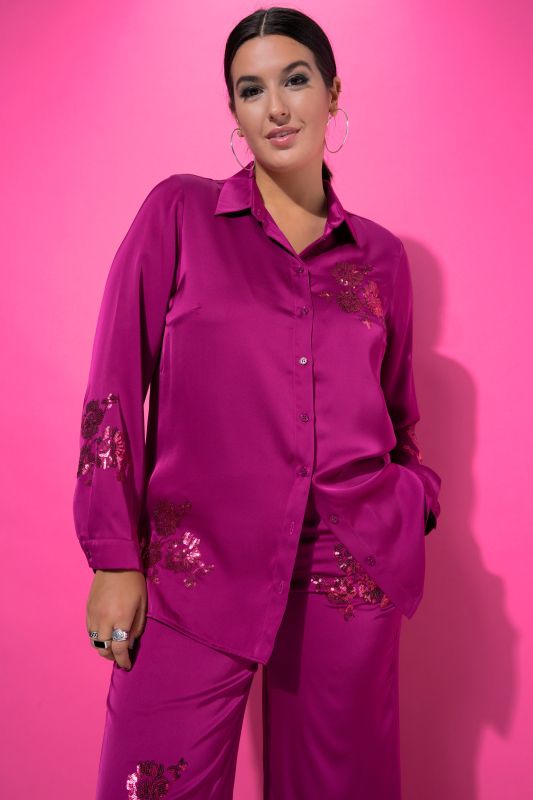 Риза с пайетени акценти