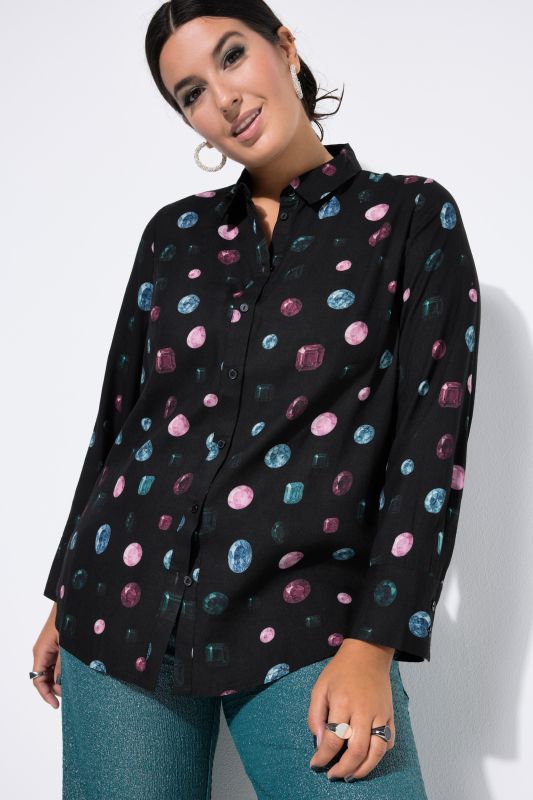 Риза с цветен принт