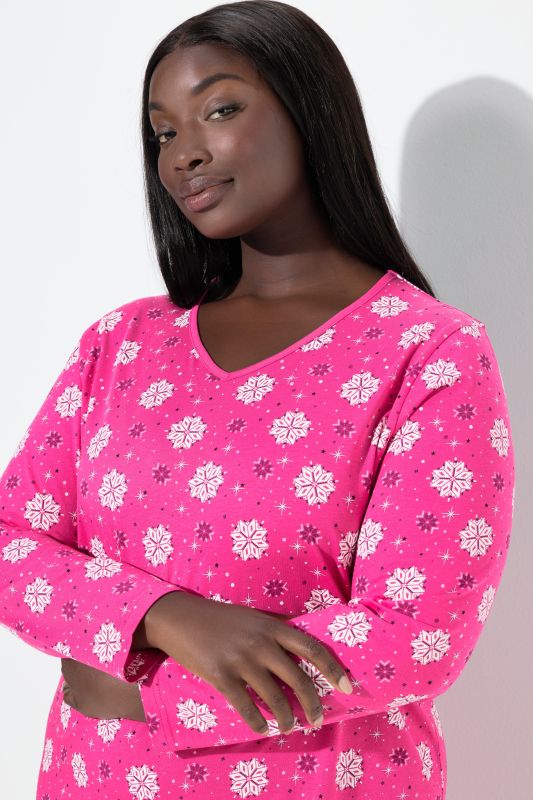 Нощници комплект от 2 броя със снежен принт