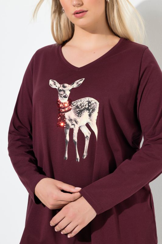 Блуза с принт на сърна