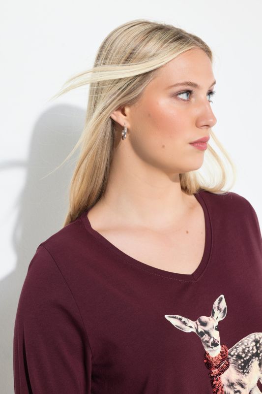 Блуза с принт на сърна