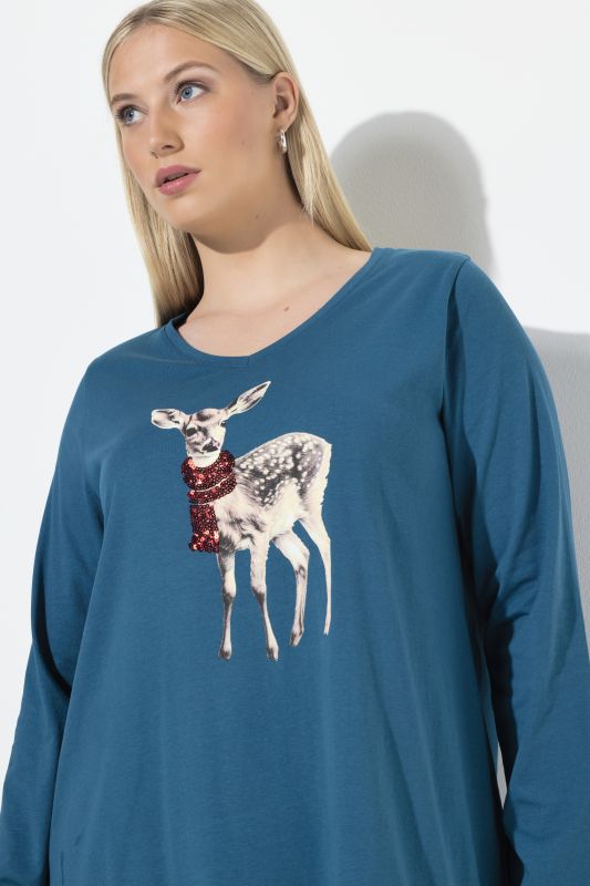 Блуза с принт на сърна