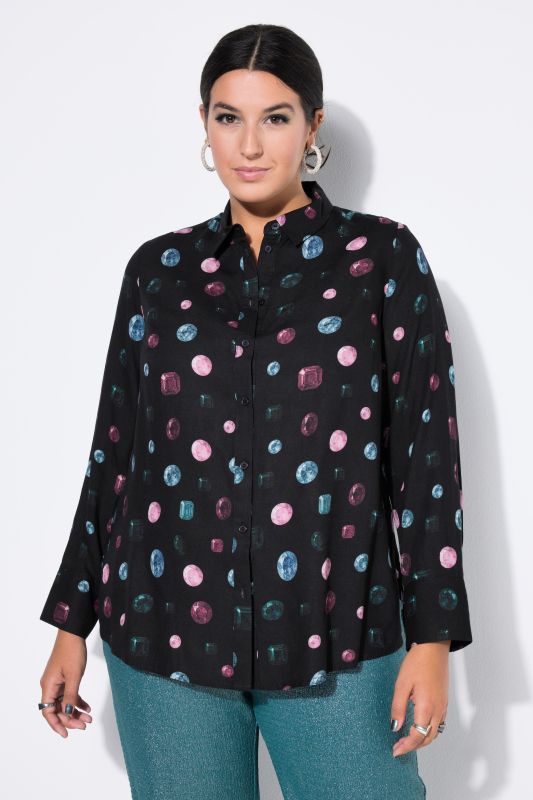 Риза с цветен принт