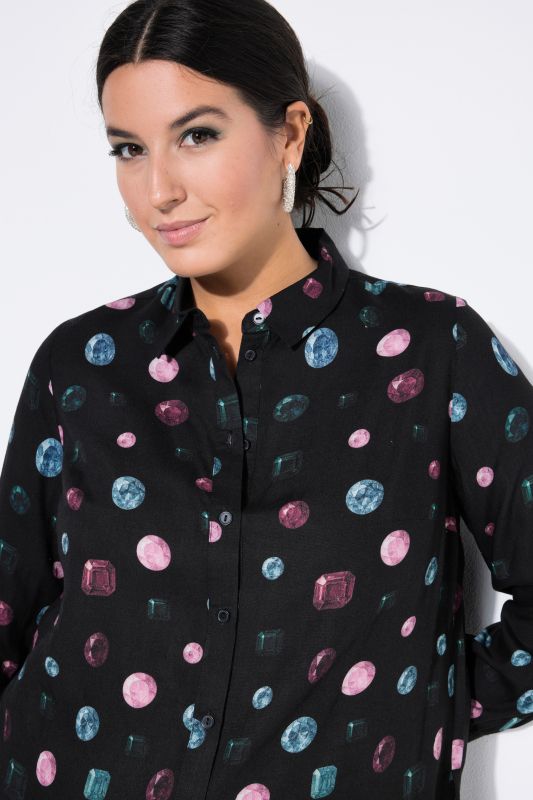 Риза с цветен принт