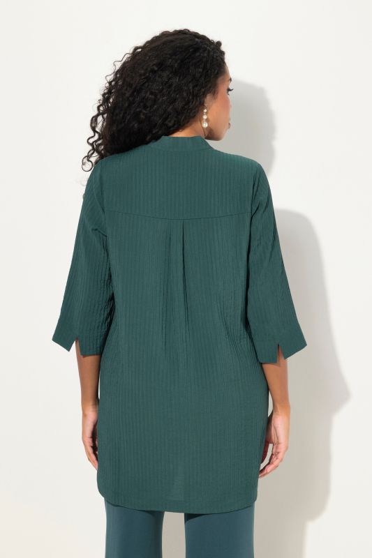 Crushed Viscose Split Neck Blouse