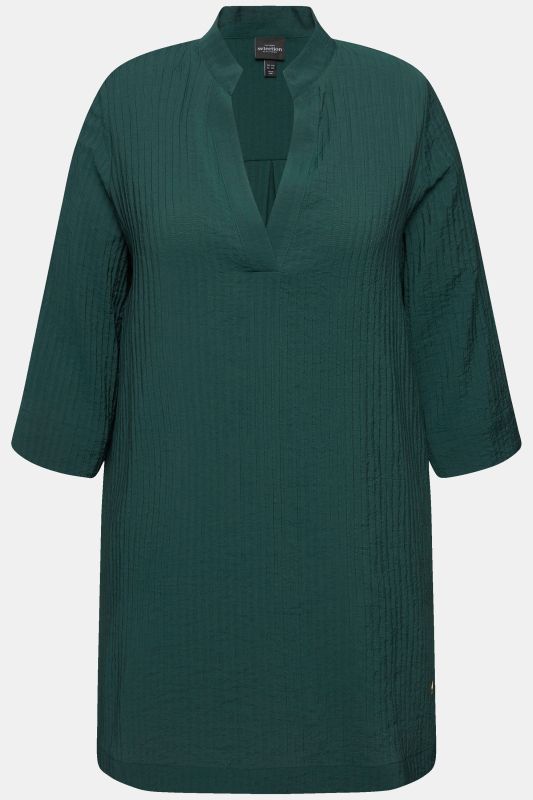 Crushed Viscose Split Neck Blouse