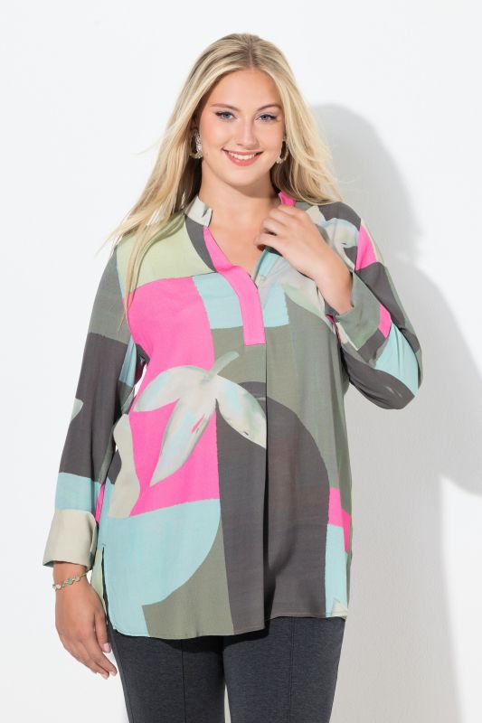 Блуза с геометричен флорален принт