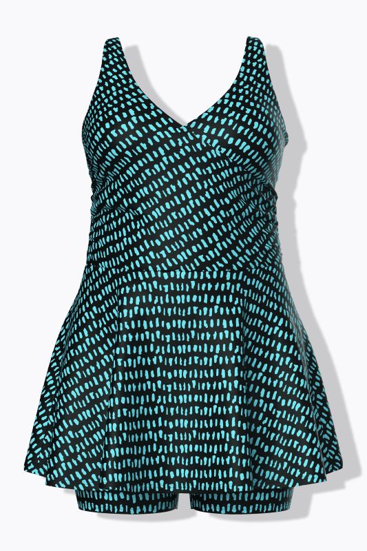 Бански с принт на неонови точки