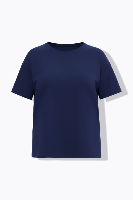 Round Neck Short Sleeve Relaxed Fit Cotton Tee