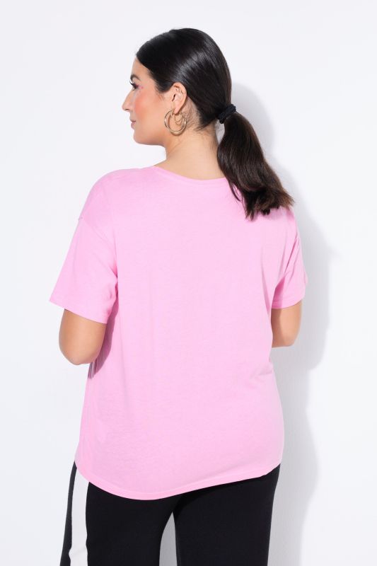 Round Neck Short Sleeve Relaxed Fit Cotton Tee